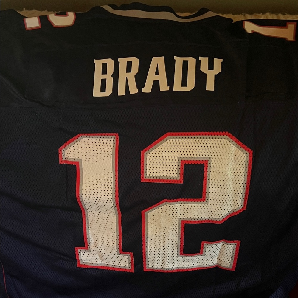 Patriots BRADY Reebok Navy and Silver NFL Jersey 2XL  NWOT